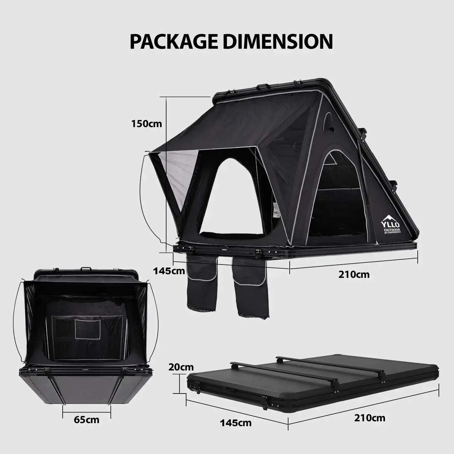 Triangle Hard Shell Rooftop Tent - YLLO-TRTENT-001 - Image 2