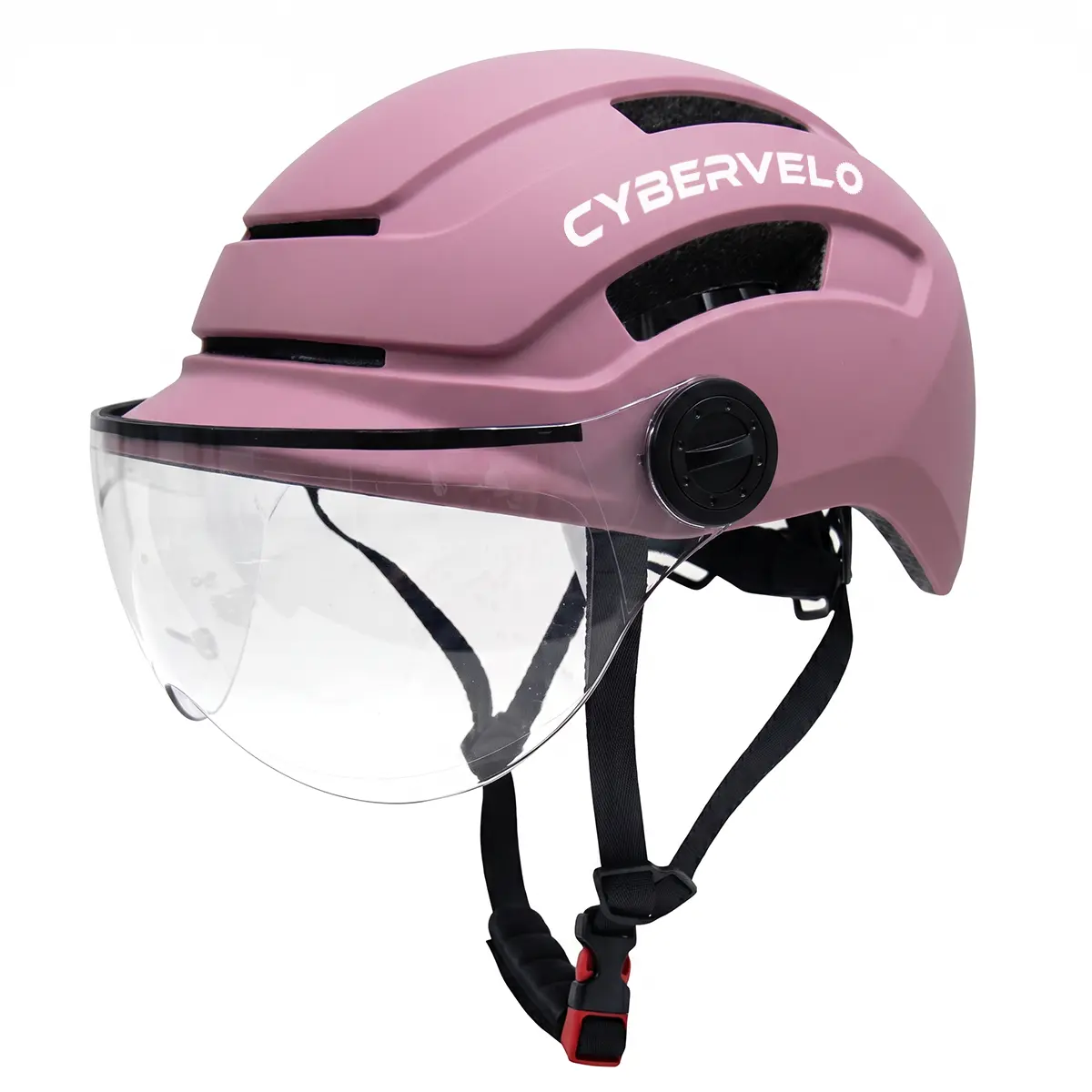 Classic Urban Cycling Helmet CYBERVELO CV38 Pink Matt Visor